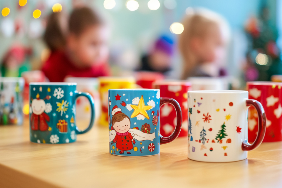 bedruckte Tassen und Becher