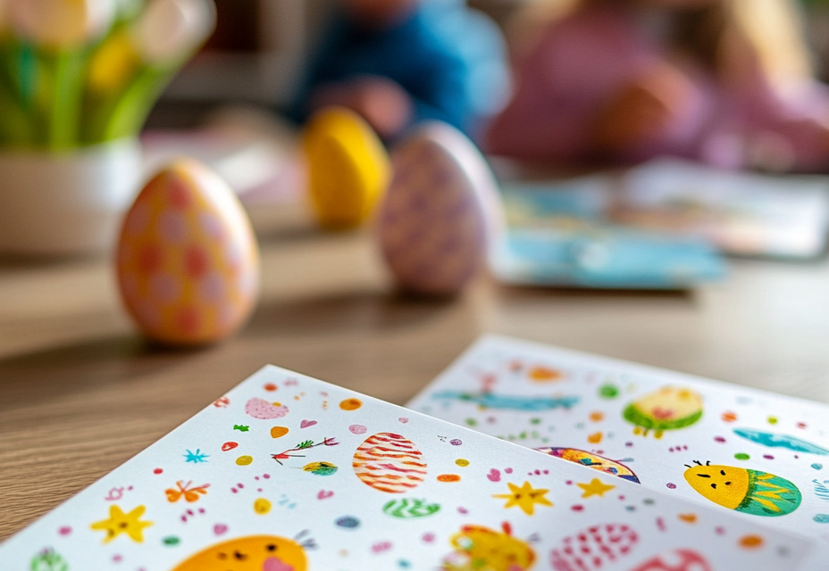 Bedruckte Osterkarten für Kinderfest