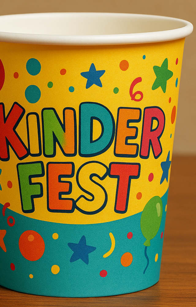 Bedruckte Pappbecher für Kinderfeste
