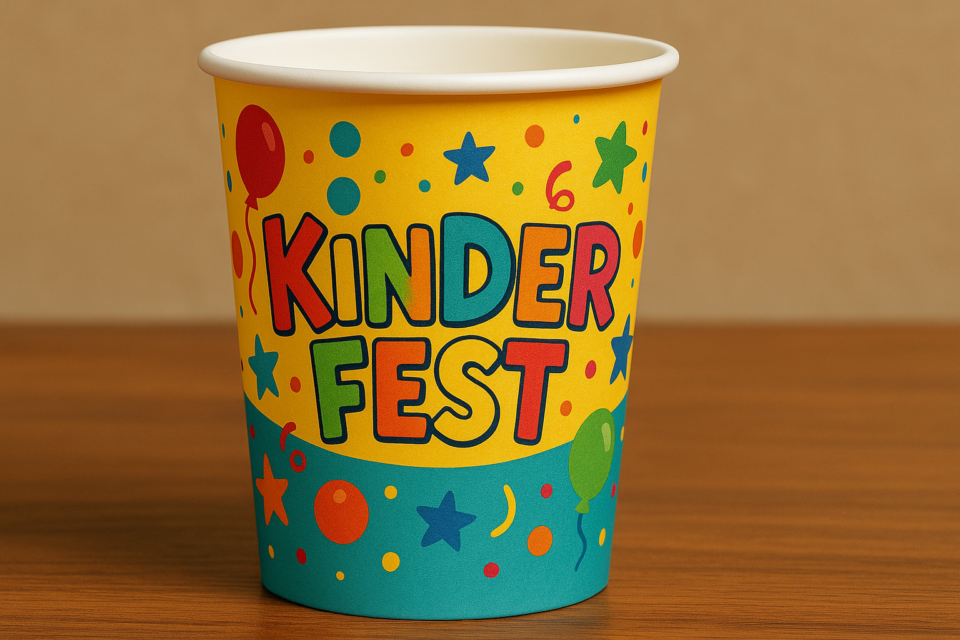 Bedruckte Pappbecher für Kinderfeste