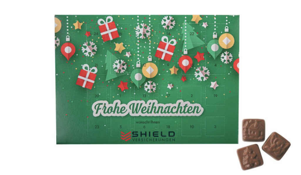 Bedruckter Adventskalender mit Logo